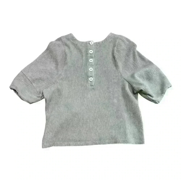 Madewell Ottoman Jacquard Button Back Top Blouse Telluride Stone Size Medium - Picture 4 of 6